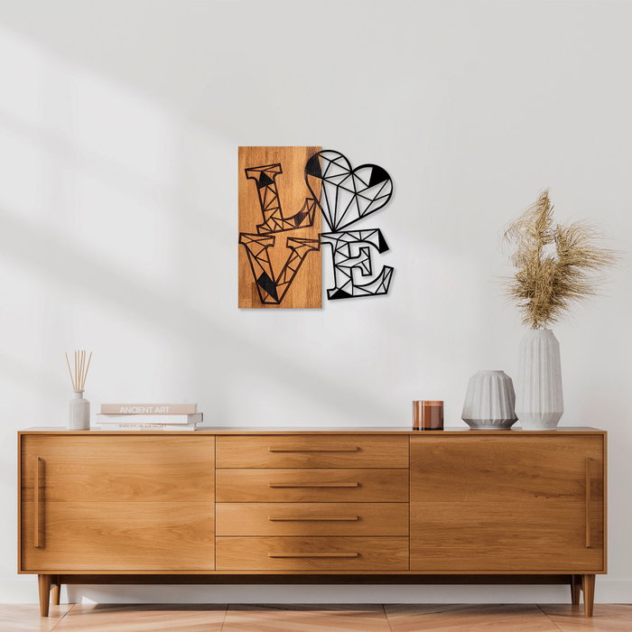 Wallity Love 1 Escultura de pared en madera y metal